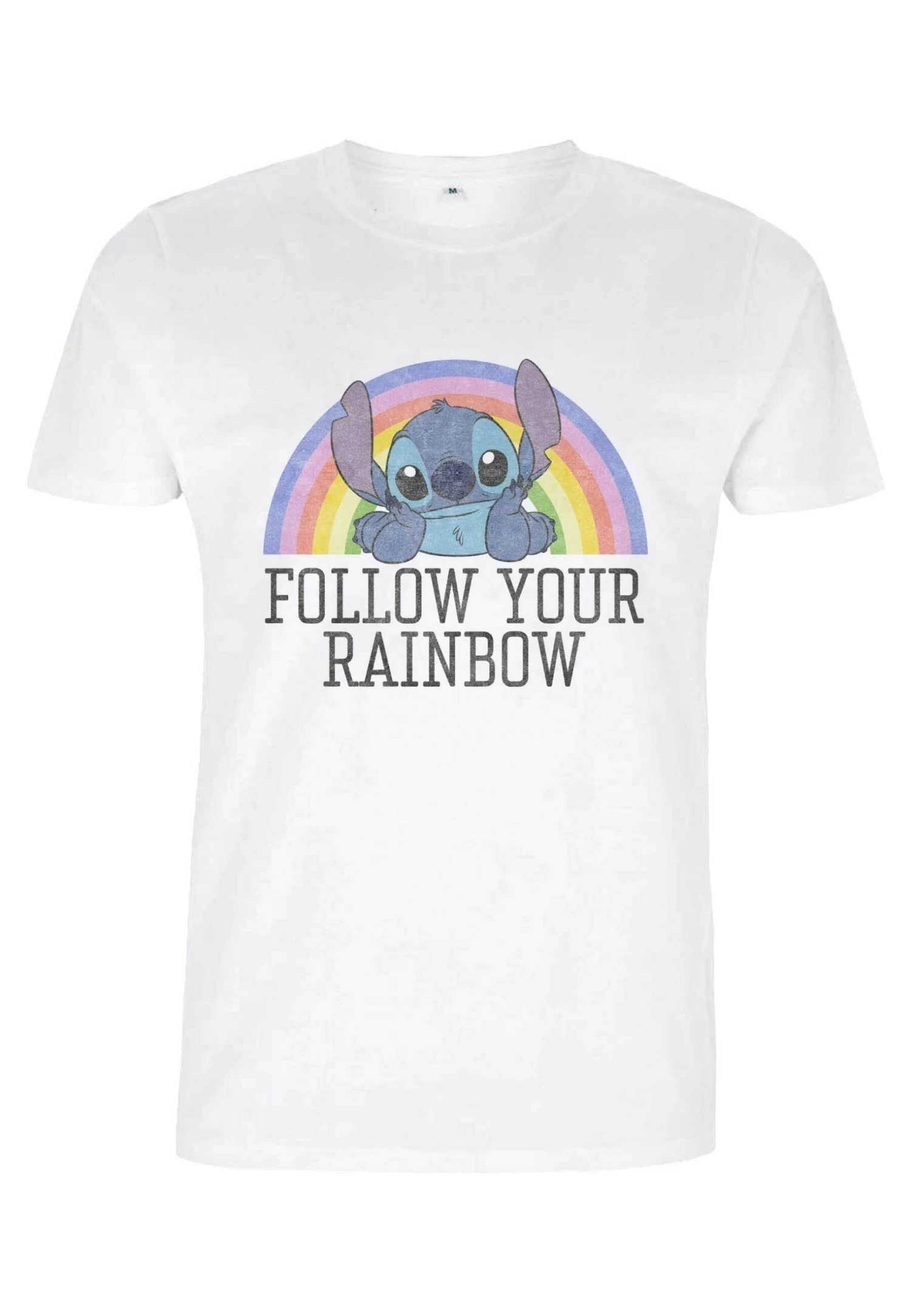 Disney Lilo & Stitch Stitch Rainbow - T-Shirt Print - White 3 Disney Lilo & Stitch Stitch Rainbow - T-Shirt Print - White