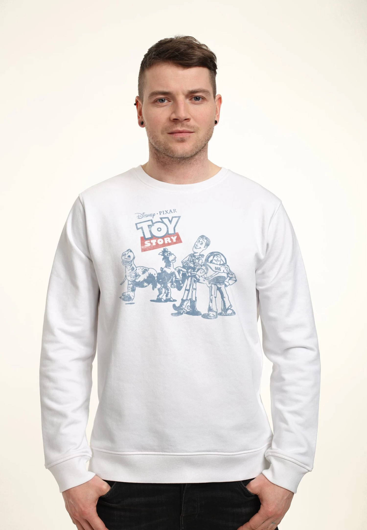 Disney Toy Story 1-3 Vintage Comic - Sweater - White 3 Disney Toy Story 1-3 Vintage Comic - Sweater - White