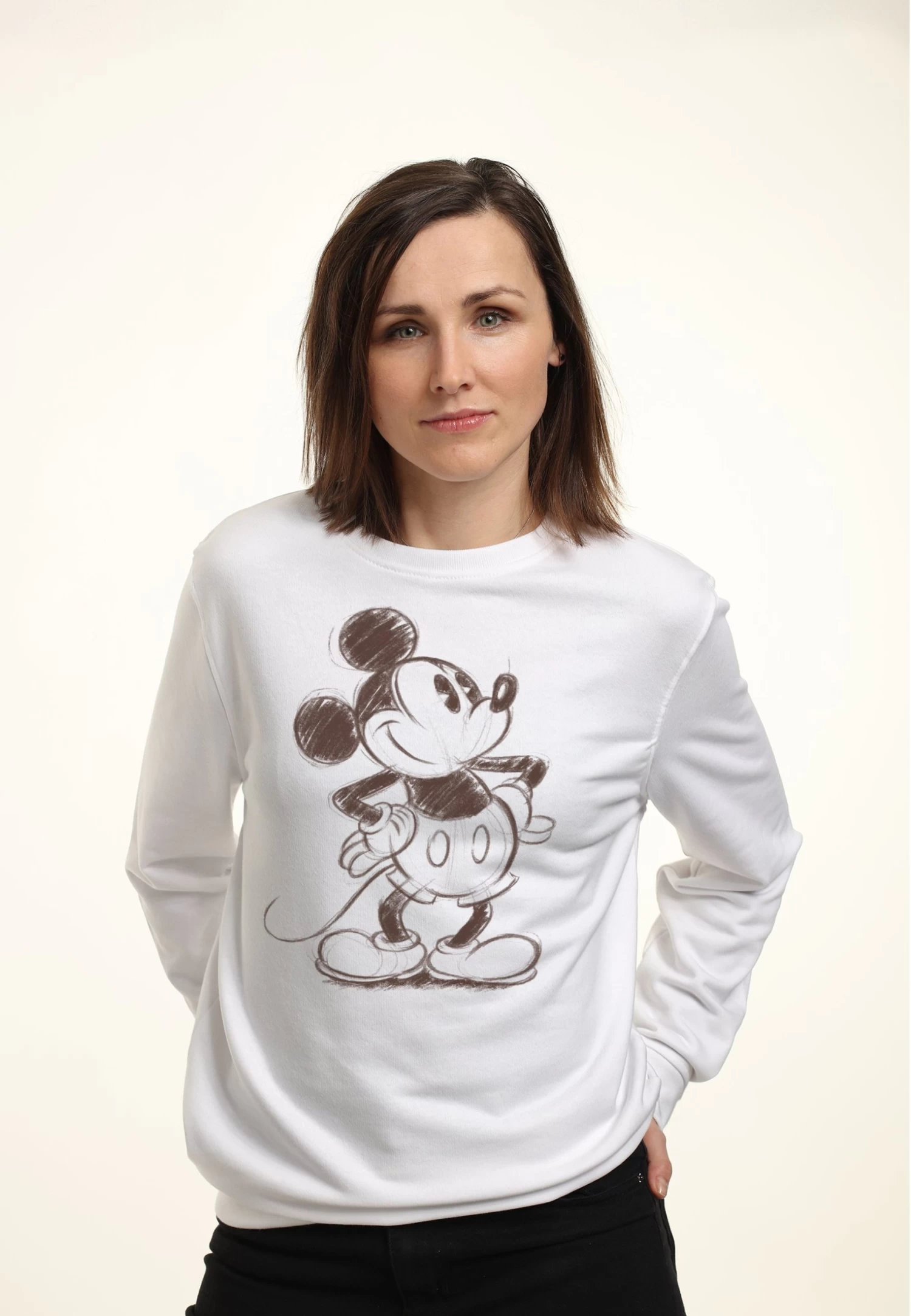 Disney Mickey Classic Sketchy Mickey - Sweater - White 3 Disney Mickey Classic Sketchy Mickey - Sweater - White
