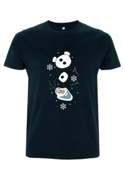 Disney Frozen Olaf Xmas Sleeve - T-Shirt Print - Navy Blue