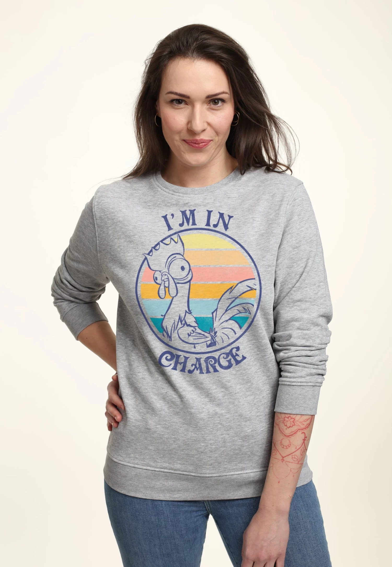 Disney Moana Sunset Hei Hei - Sweater - Heather Grey 3 Disney Moana Sunset Hei Hei - Sweater - Heather Grey