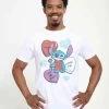 Disney Lilo & Stitch Heart Pizza Unisex - T-Shirt Print - White -Disney b7e33bc34b9b4b129c87c212975f2d9b
