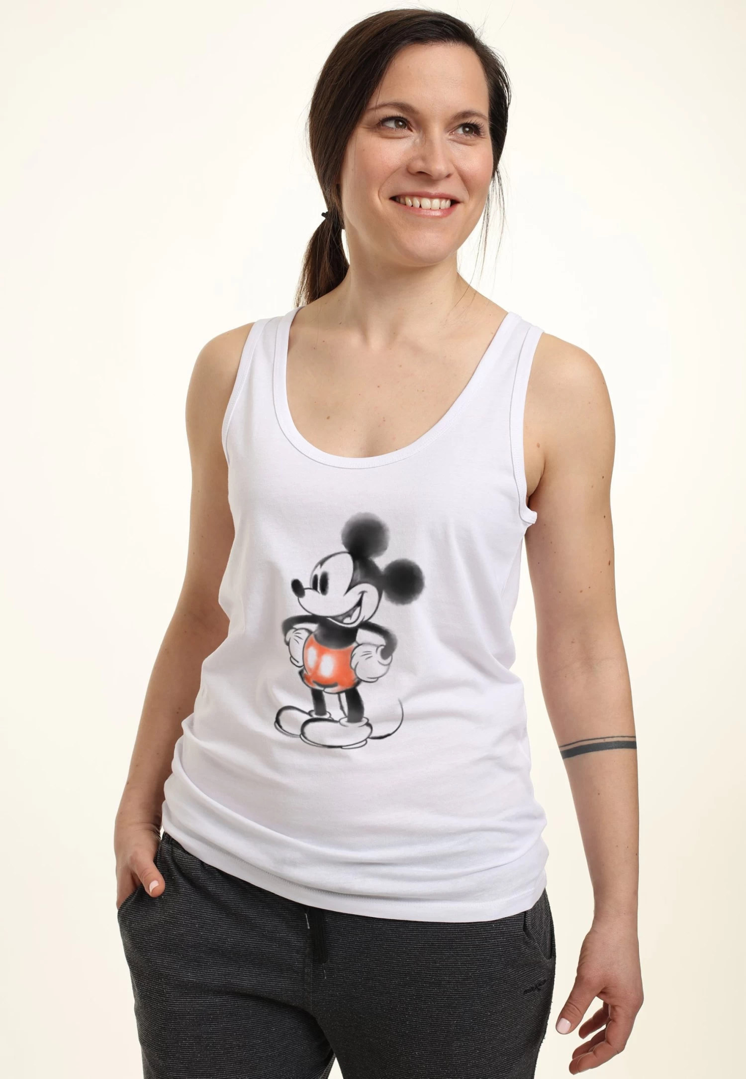 Disney Classic Mickey Mickey WateryTank- Top - White 6 Disney Classic Mickey Mickey WateryTank- Top - White - Afbeelding 4