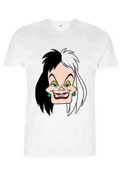 Disney 101 Dalmatians Cruella Big Face - T-Shirt Print - White
