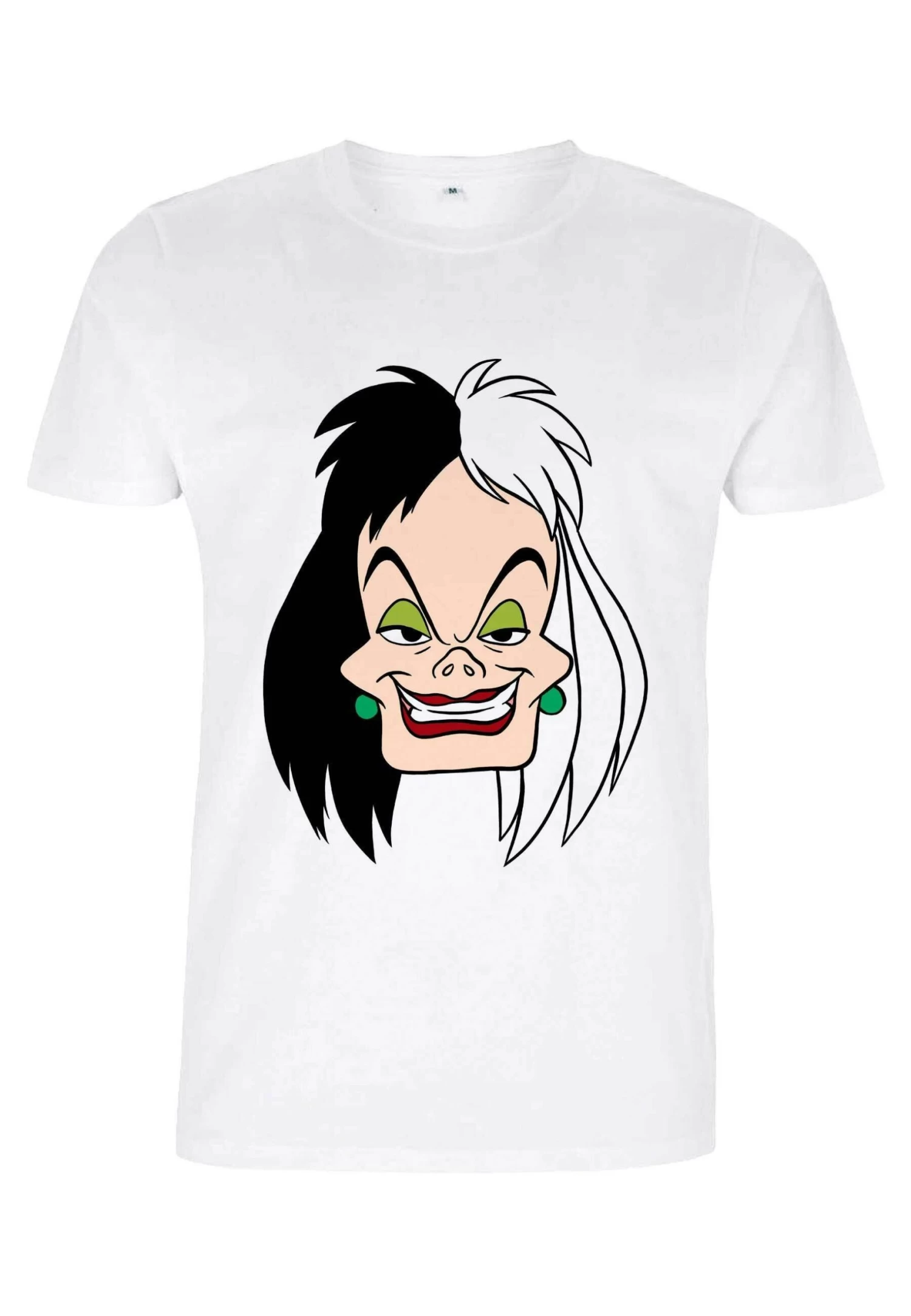 Disney 101 Dalmatians Cruella Big Face - T-Shirt Print - White 3 Disney 101 Dalmatians Cruella Big Face - T-Shirt Print - White