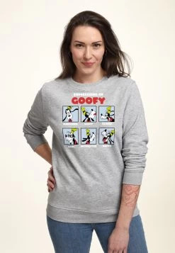 Disney Mickey Friends Expressions Of Goofy - Sweater - Heather Grey
