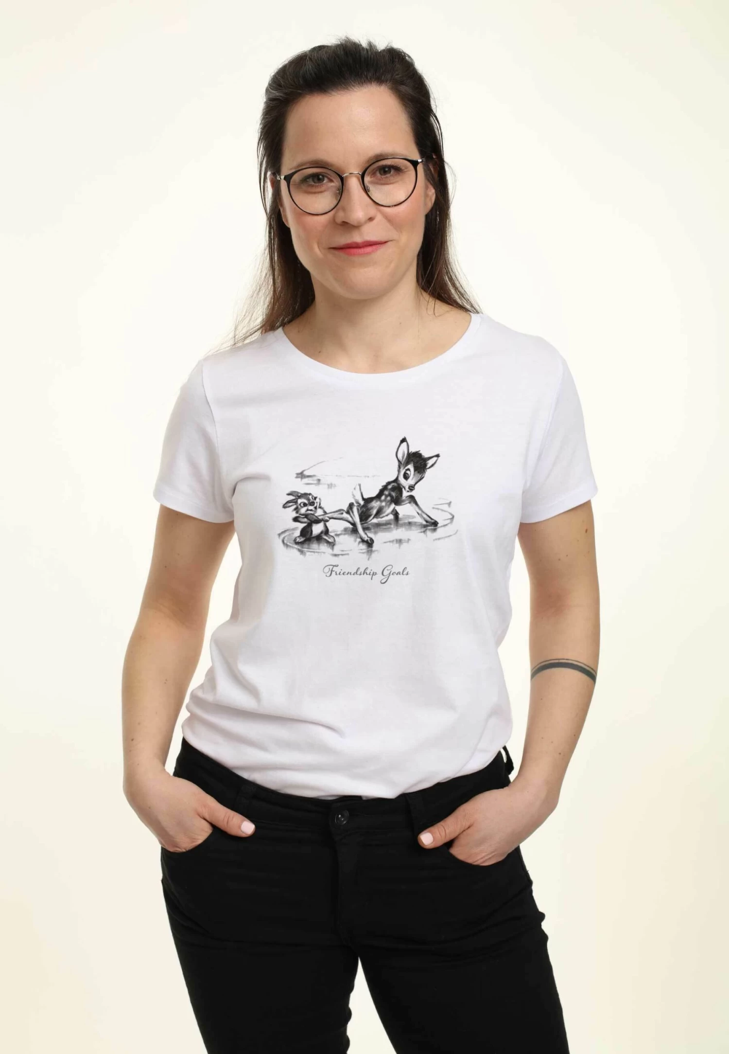 Disney Bambi Bambi Friendship - T-Shirt Print - White 3 Disney Bambi Bambi Friendship - T-Shirt Print - White
