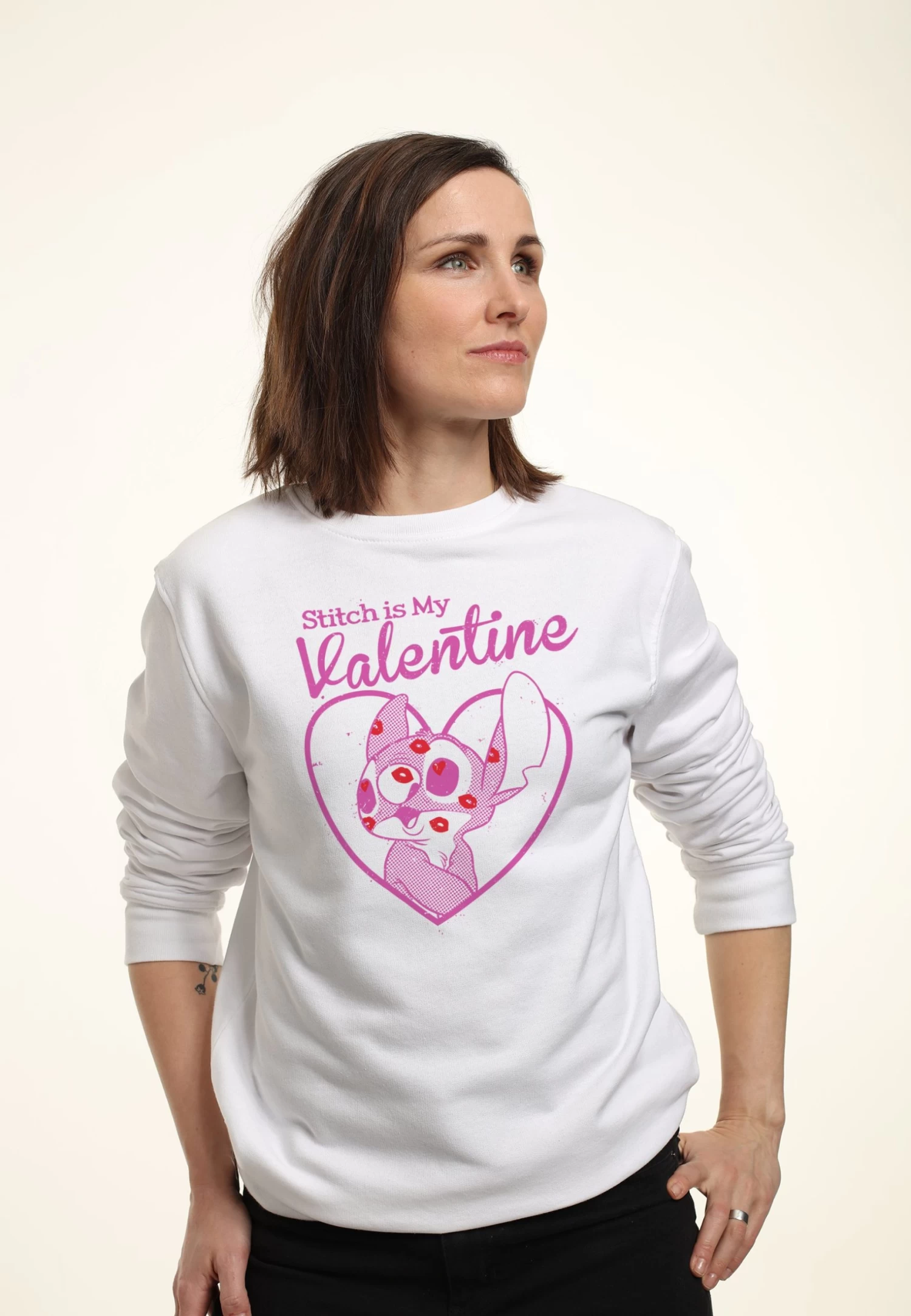 Disney Lilo & Stitch Stitch Valentine - Sweater - White 3 Disney Lilo & Stitch Stitch Valentine - Sweater - White