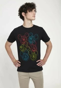 Disney Classic Mickey Neon Heads Unisex - T-Shirt Print - Black -Disney ba26a451261448f4a45ee9ce69b22547