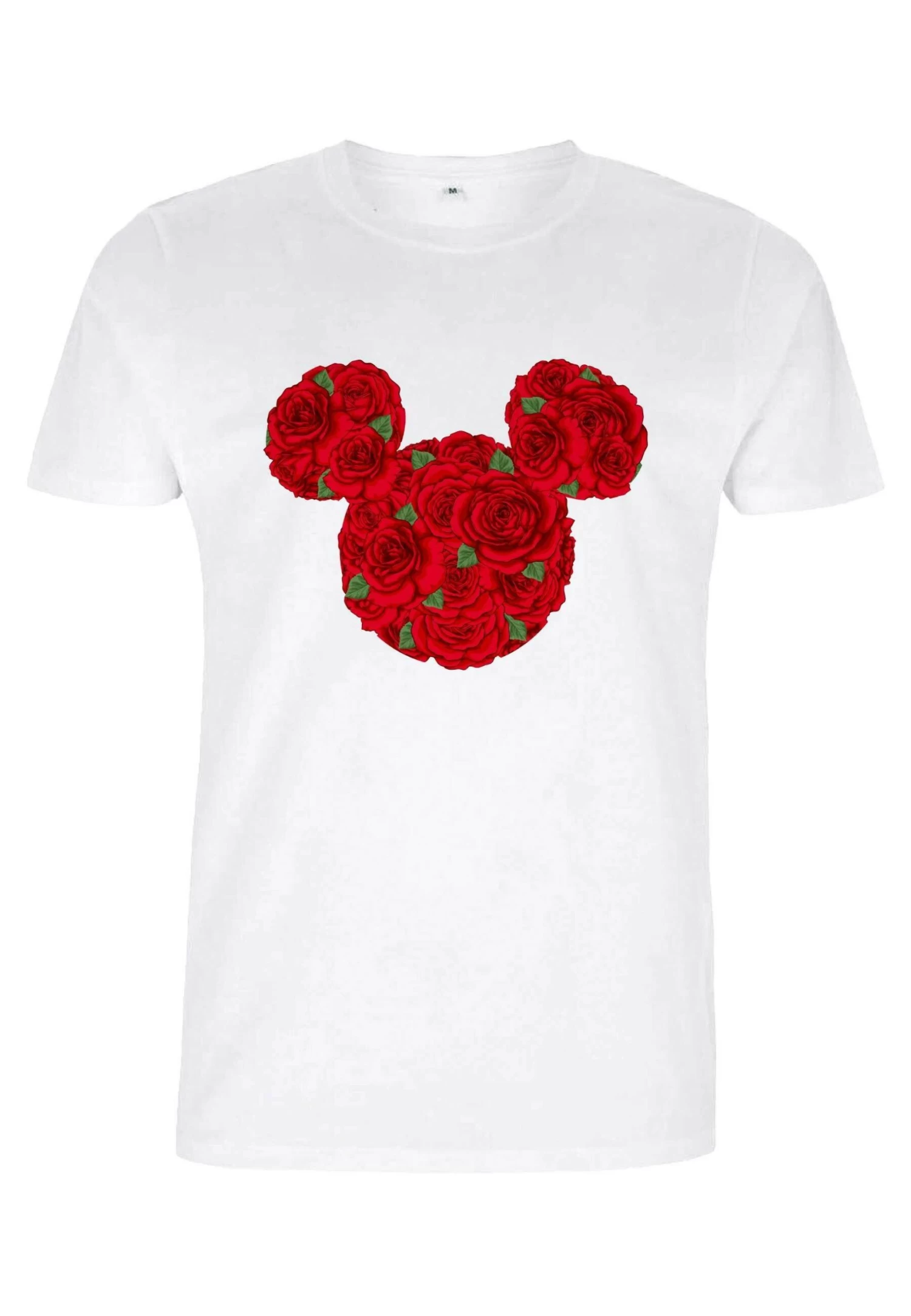 Disney Mickey Classic Mickey Mouse Roses - T-Shirt Print - White 3 Disney Mickey Classic Mickey Mouse Roses - T-Shirt Print - White