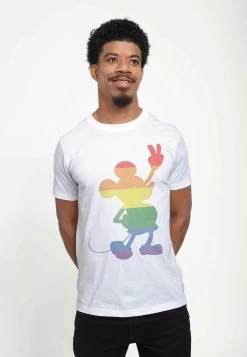 Disney Mickey Classic Love Is Love Pride Mickey Unisex - T-Shirt Print - White -Disney c304b3de8d424332a26064432a92ae37