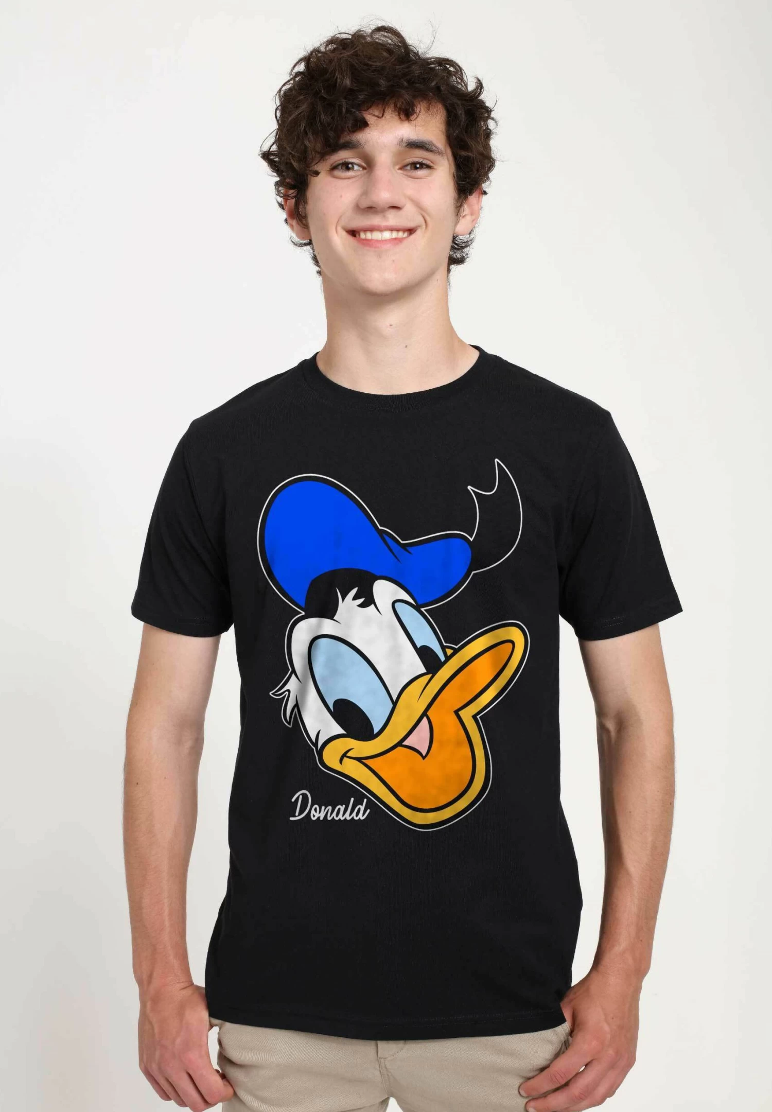 Disney Classic Mickey Donald Big Face Unisex - T-Shirt Print - Black 3 Disney Classic Mickey Donald Big Face Unisex - T-Shirt Print - Black