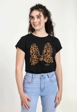 Disney Mickey Classic Animal Print Bow - T-Shirt Print - Black -Disney c86b4bafb6774a6889b2df3ba40ebfd5