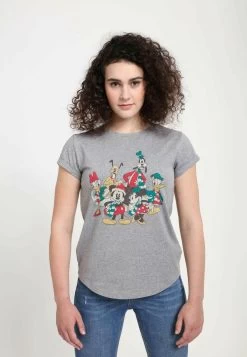 Disney Classic Mickey Holiday Group - T-Shirt Print - Melange Grey