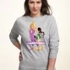 Disney Wreck-It Ralph 2 Long Hair Rapunzel Vanellope - Sweater - Heather Grey