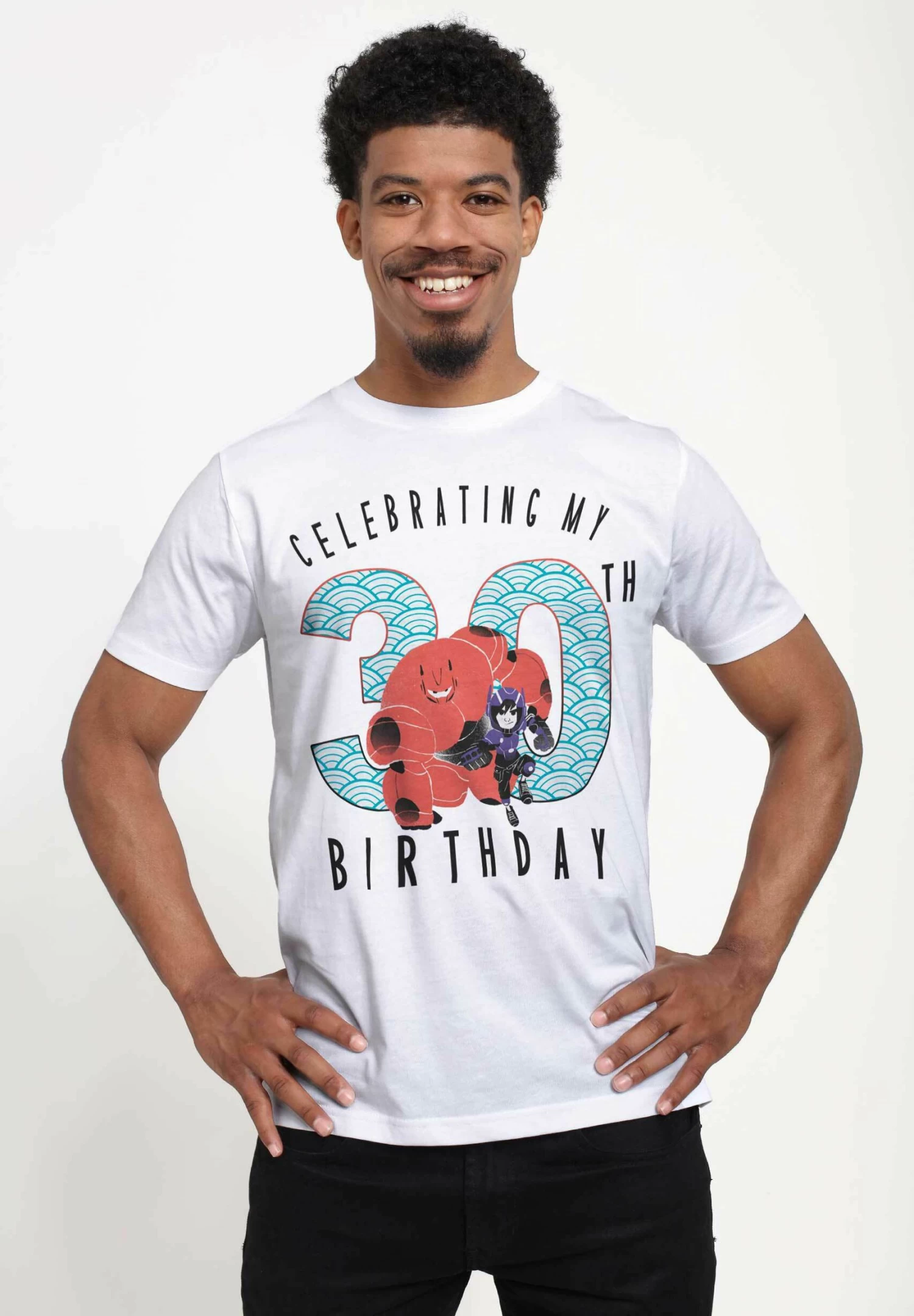 Disney Big Hero 6 Movie Baymax 30 Years Unisex - T-Shirt Print - White 3 Disney Big Hero 6 Movie Baymax 30 Years Unisex - T-Shirt Print - White