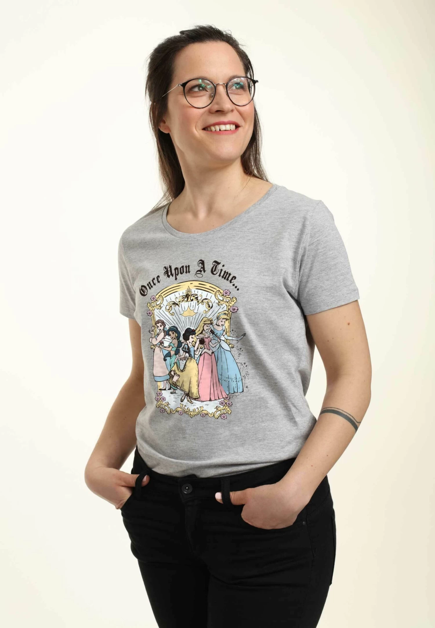 Disney Princesses Vintage Princess Group - T-Shirt Print - Heather Grey 5 Disney Princesses Vintage Princess Group - T-Shirt Print - Heather Grey - Afbeelding 3