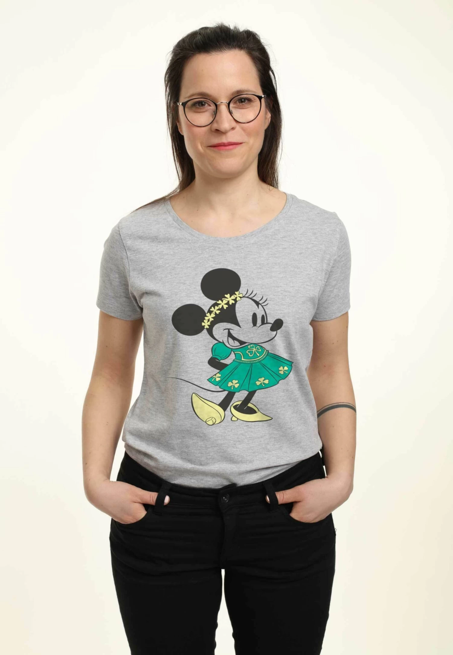 Disney Classic Mickey Lassie Minnie - T-Shirt Print - Heather Grey 3 Disney Classic Mickey Lassie Minnie - T-Shirt Print - Heather Grey
