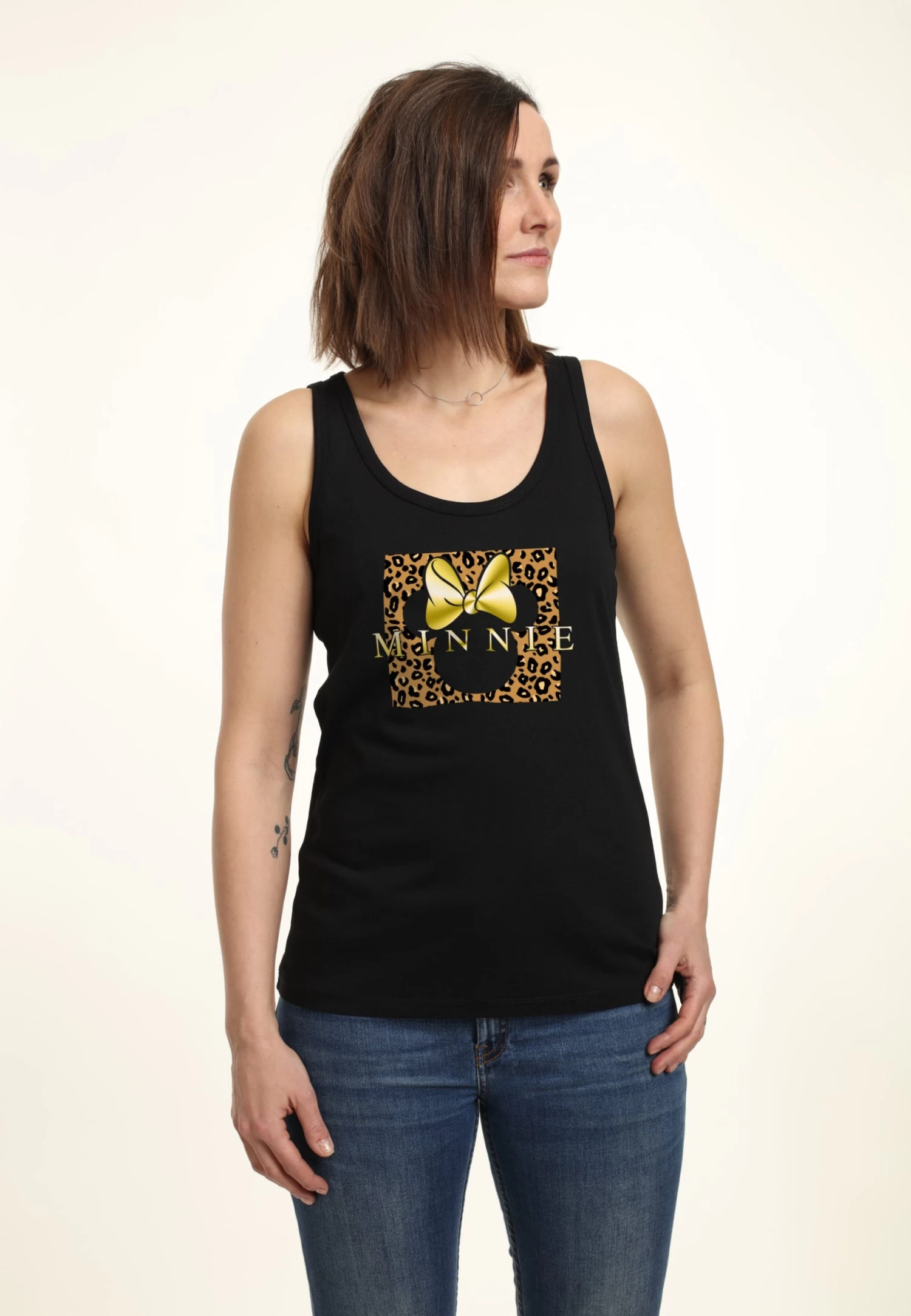 Disney Mickey Classic Leopard Square Minnie - Top - Black 5 Disney Mickey Classic Leopard Square Minnie - Top - Black - Afbeelding 3