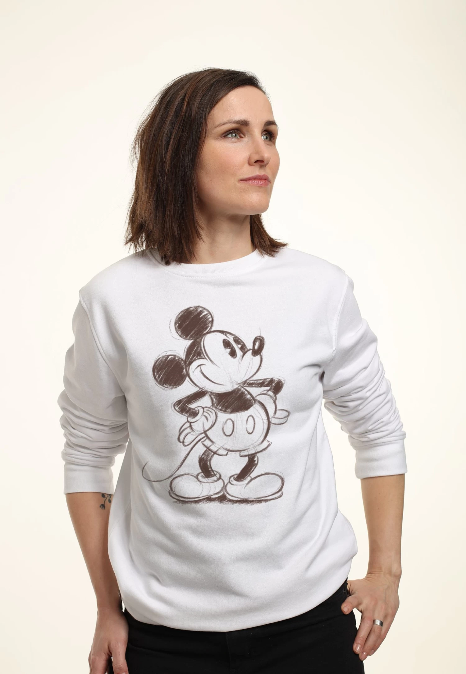 Disney Mickey Classic Sketchy Mickey - Sweater - White 5 Disney Mickey Classic Sketchy Mickey - Sweater - White - Afbeelding 3
