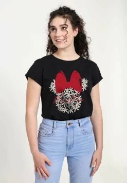 Disney Mickey Classic Floral Minnie - T-Shirt Print - Black -Disney d3504fb5e3894aa3a45d4f330672fd9d