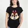 Disney Mickey & Friends Chip Big Face - T-Shirt Print - Black -Disney d38710907ba34d9c84f32d754014498d