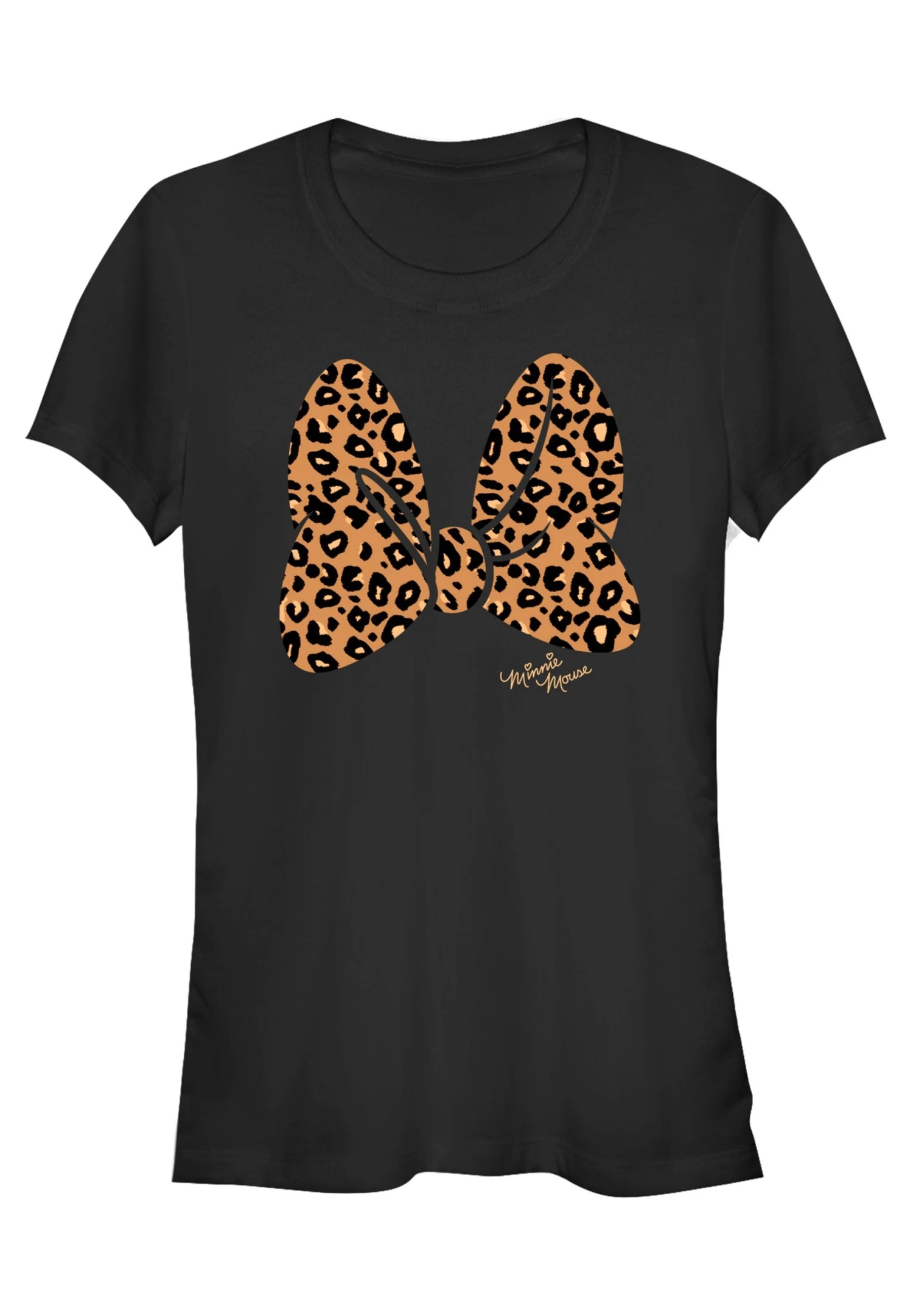 Disney Mickey Classic Animal Print Bow - T-Shirt Print - Black 3 Disney Mickey Classic Animal Print Bow - T-Shirt Print - Black