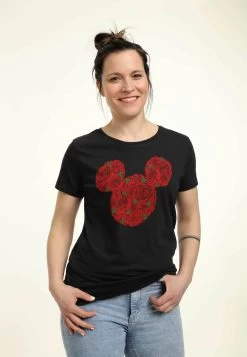 Disney Mickey Classic Mickey Mouse Roses - T-Shirt Print - Black -Disney d430f626a52c435987d5e975989ca9be