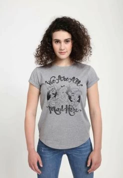 Disney Alice In Wonderland All Mad Here - T-Shirt Print - Melange Grey