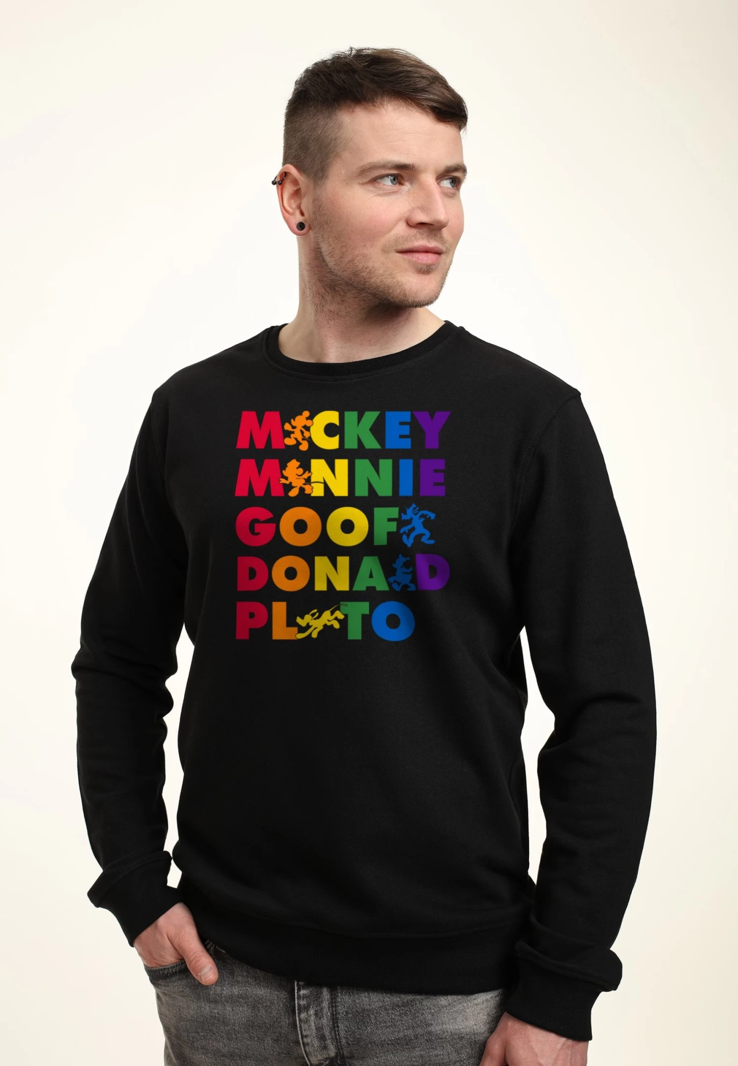 Disney Mickey Mouse Prideful Friends - Sweater - Black 3 Disney Mickey Mouse Prideful Friends - Sweater - Black