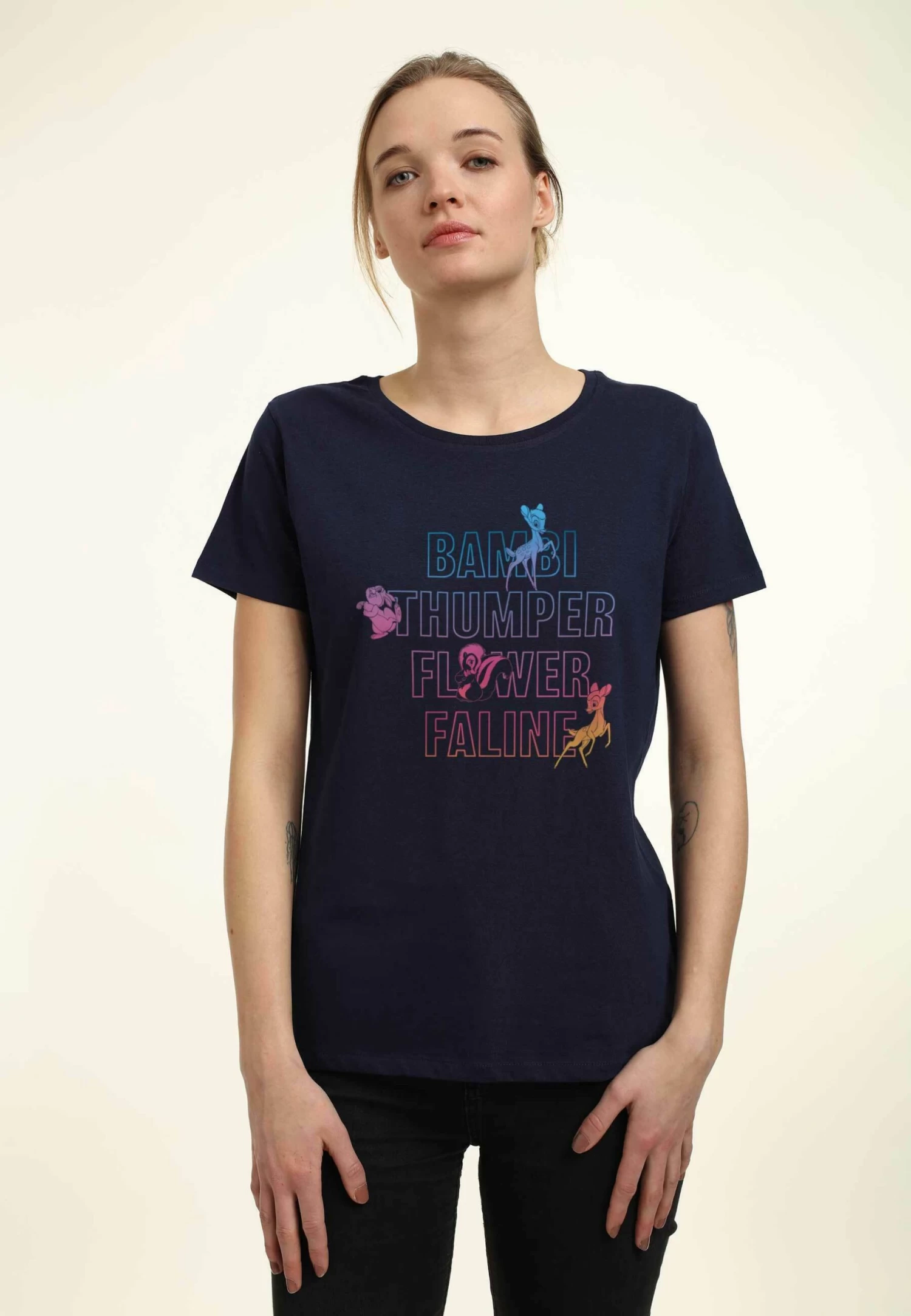 Disney Bambi Bamb Stacked - T-Shirt Print - Navy Blue 5 Disney Bambi Bamb Stacked - T-Shirt Print - Navy Blue - Afbeelding 3