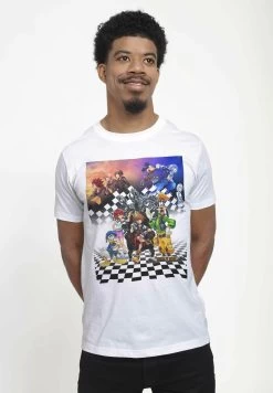 Disney Kingdom Hearts Group Checkers Unisex - T-Shirt Print - White -Disney d863283259034ca094eebdf52e6c6d0e