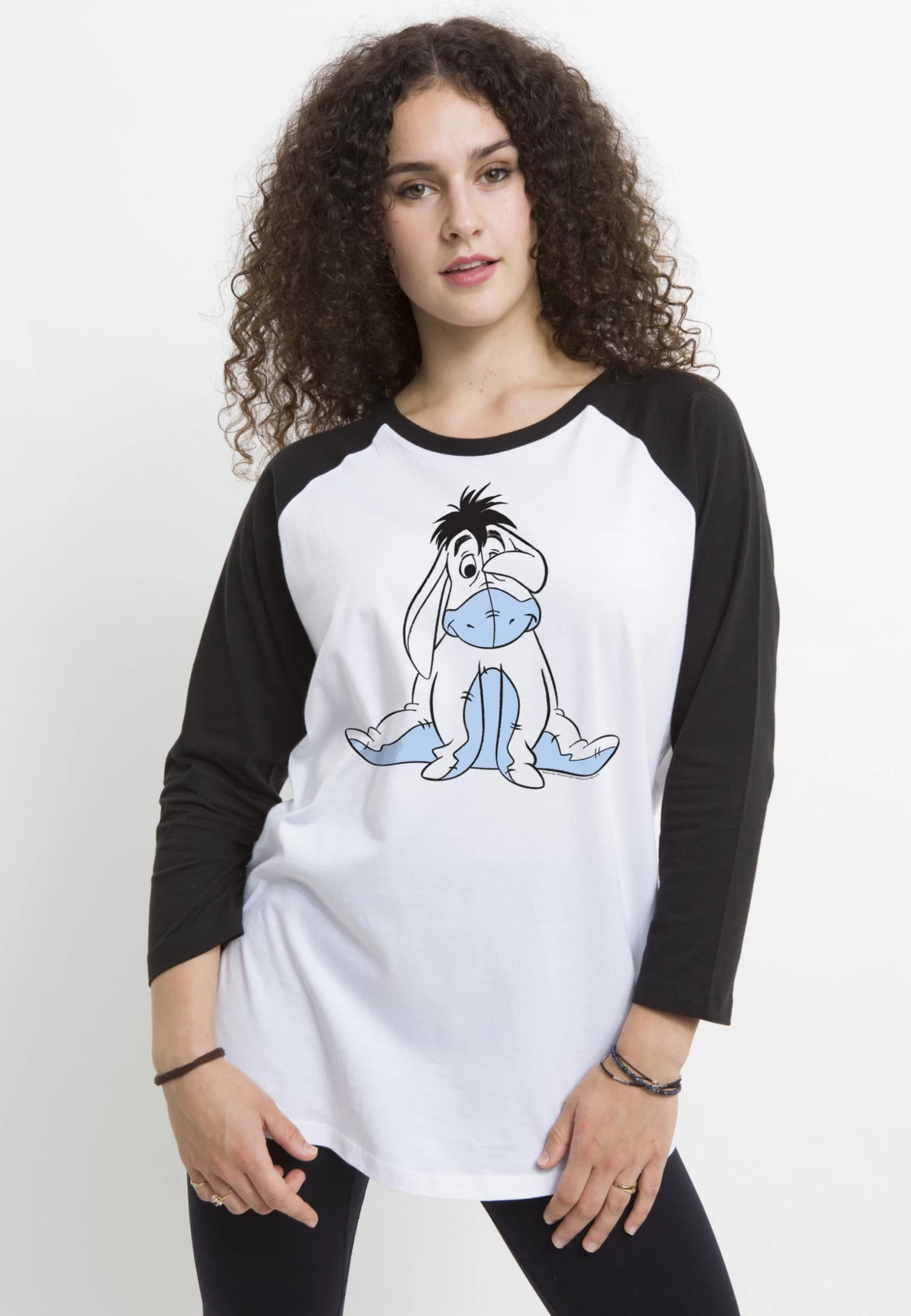 Disney Winnie The Pooh Sketch Eeyore - Longsleeve - White Black 3 Disney Winnie The Pooh Sketch Eeyore - Longsleeve - White Black