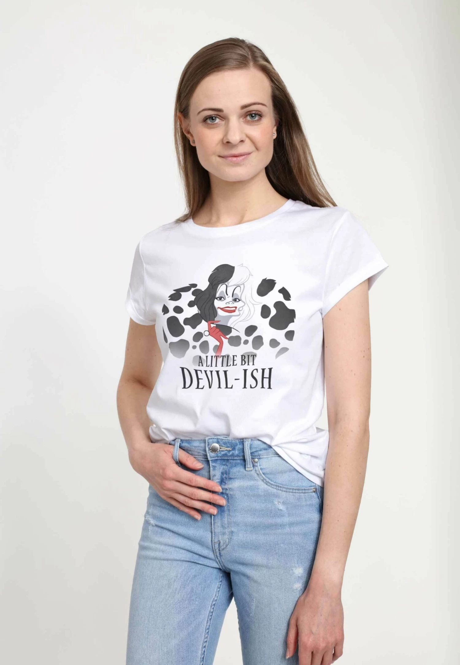 Disney 101 Dalmatians Scary Evil Cruella - T-Shirt Print - White 6 Disney 101 Dalmatians Scary Evil Cruella - T-Shirt Print - White - Afbeelding 4