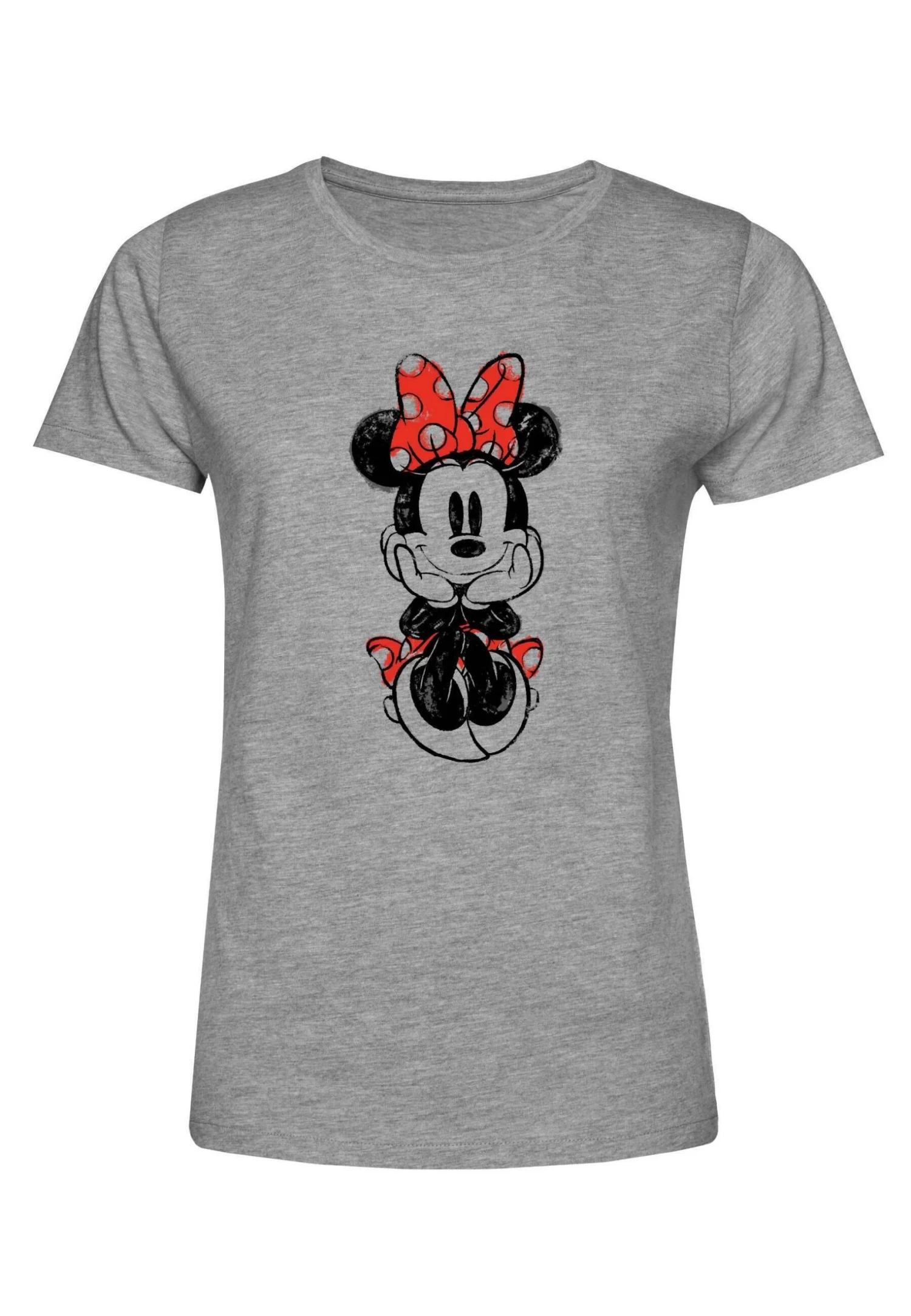 Disney Mickey Classic Sitting Minnie Sketch - T-Shirt Print - Heather Grey 7 Disney Mickey Classic Sitting Minnie Sketch - T-Shirt Print - Heather Grey - Afbeelding 5