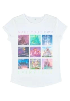 Disney Princesses Castles In Disney Princess Movies - T-Shirt Print - White -Disney e38baab40445482aaf3619c6019a0ff0