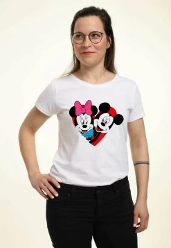 Disney Mickey Mouse Mickey Minnie Heart - T-Shirt Print - White 9 Disney Mickey Mouse Mickey Minnie Heart - T-Shirt Print - White -Disney e98dccd16faa4138ba5759867e3a8a87