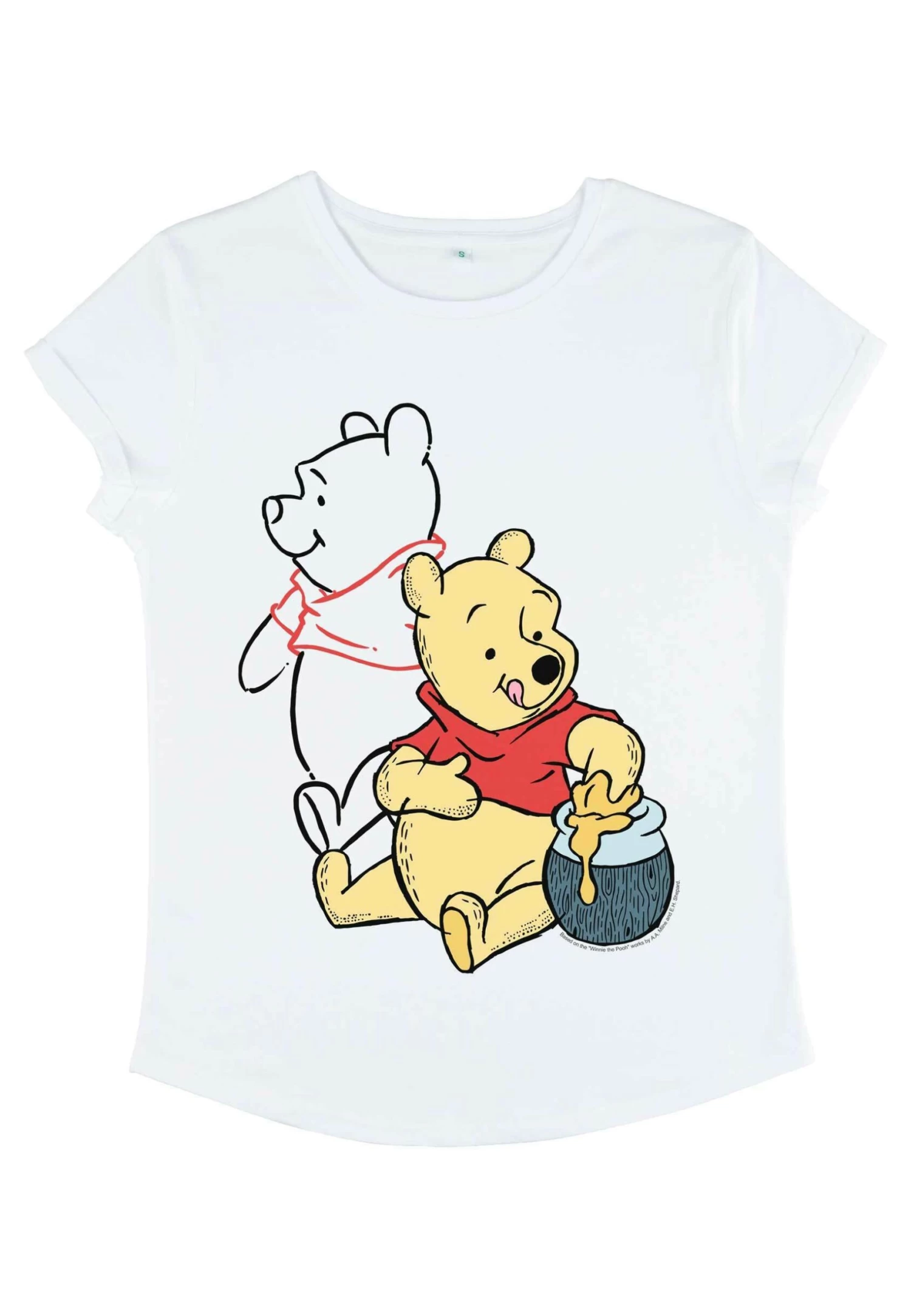Disney Winnie The Pooh Pooh Line Art - T-Shirt Print - White 7 Disney Winnie The Pooh Pooh Line Art - T-Shirt Print - White - Afbeelding 5