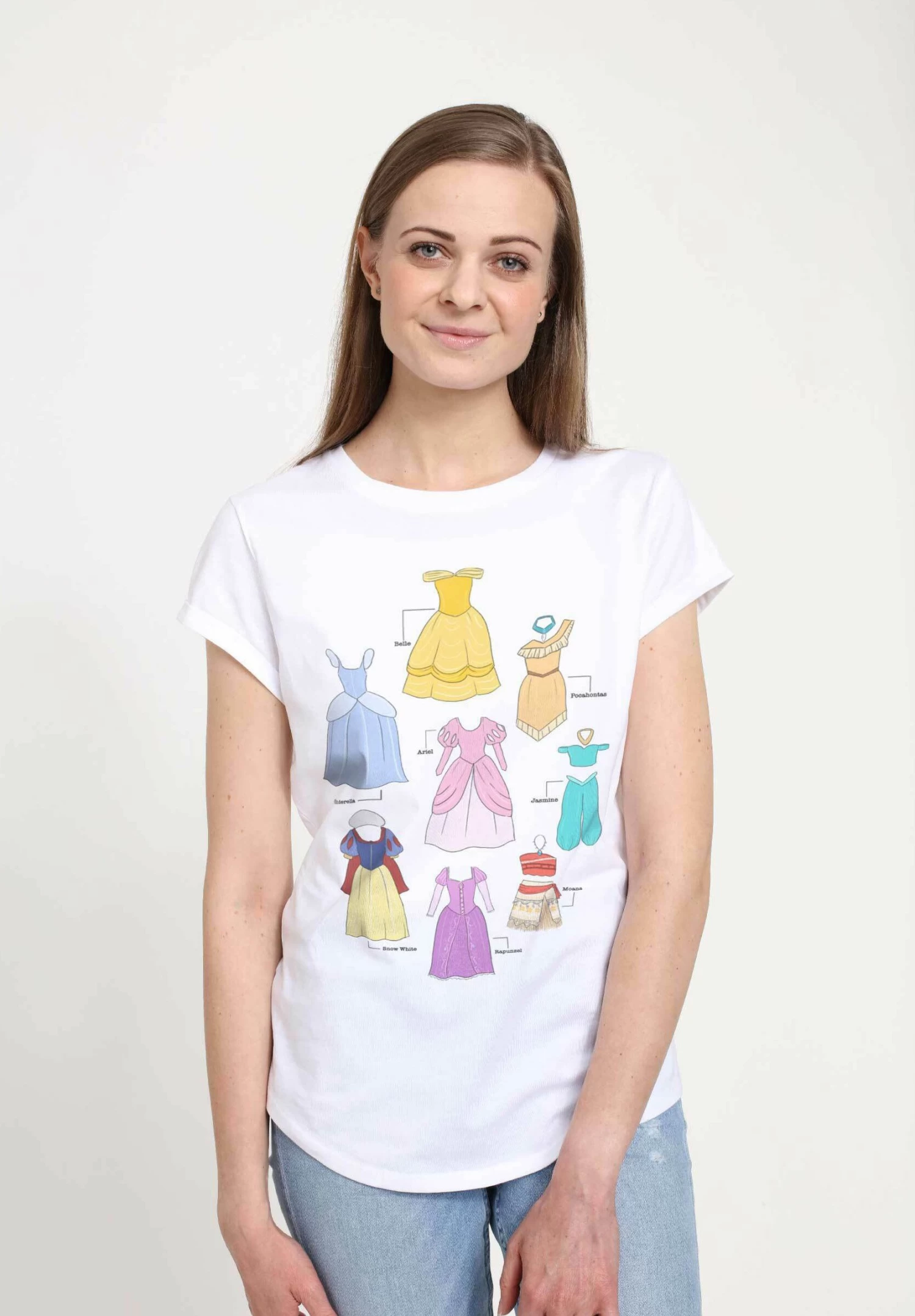 Disney Princess Textbook Dresses - T-Shirt Print - White 3 Disney Princess Textbook Dresses - T-Shirt Print - White