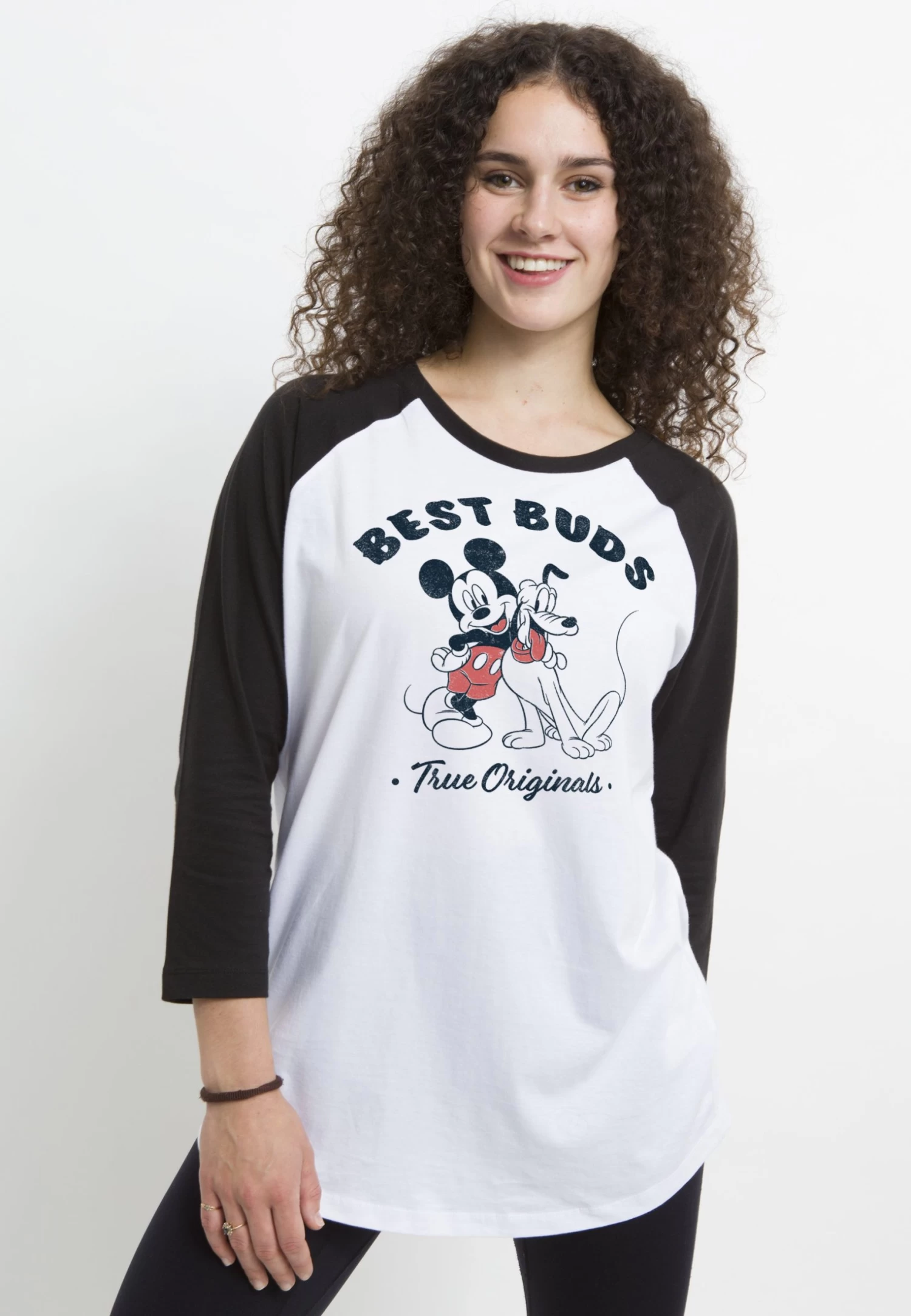 Disney Mickey Mouse Vintage Buds - Longsleeve - White Black 6 Disney Mickey Mouse Vintage Buds - Longsleeve - White Black - Afbeelding 4