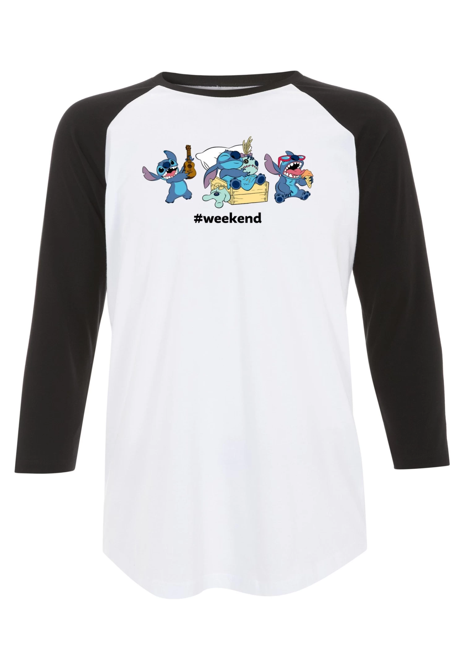 Disney Lilo & Stitch Stitch Weekend - Longsleeve - White Black 7 Disney Lilo & Stitch Stitch Weekend - Longsleeve - White Black - Afbeelding 5