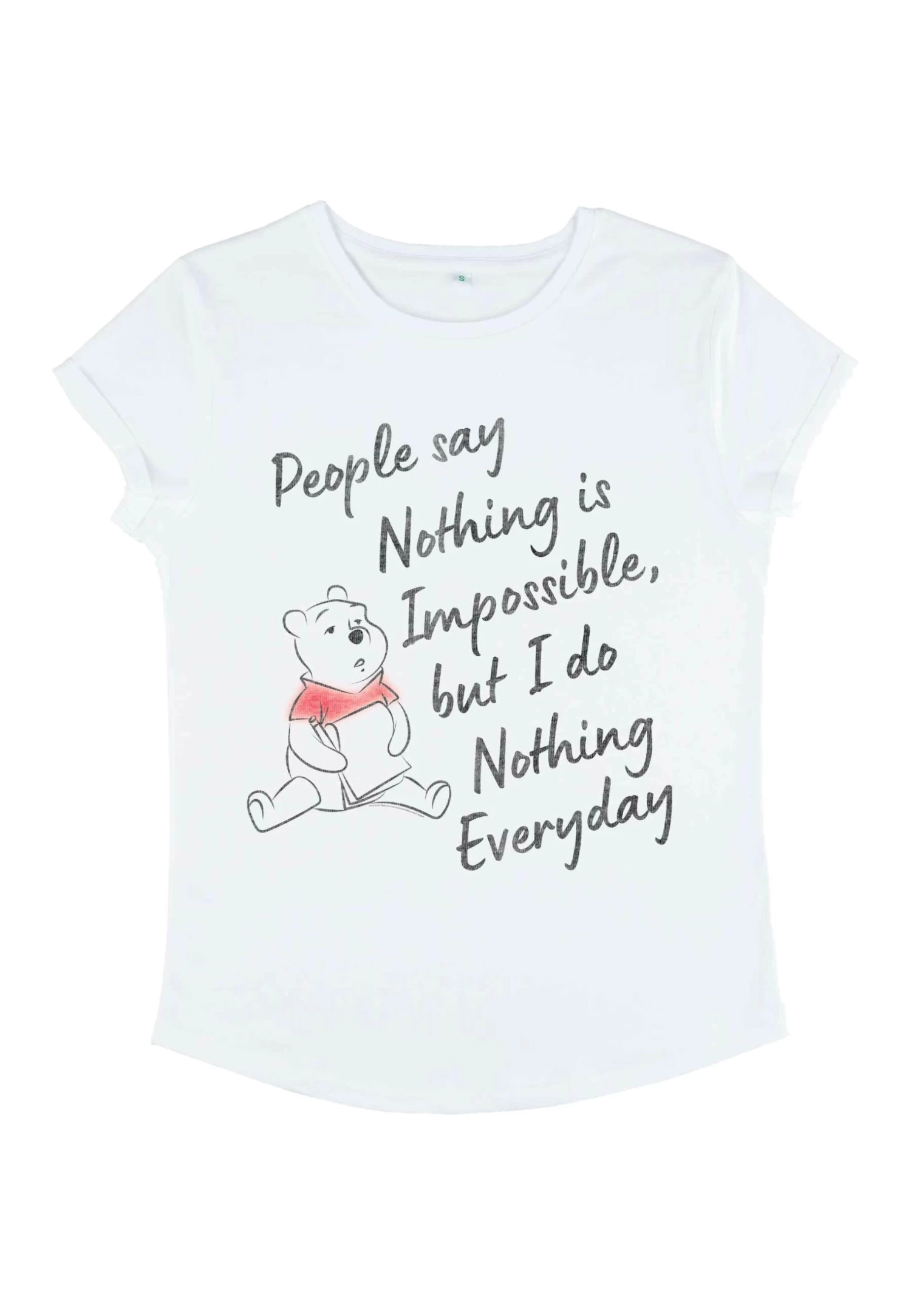Disney Winnie The Pooh Nothing Is Impossible - T-Shirt Print - White 7 Disney Winnie The Pooh Nothing Is Impossible - T-Shirt Print - White - Afbeelding 5