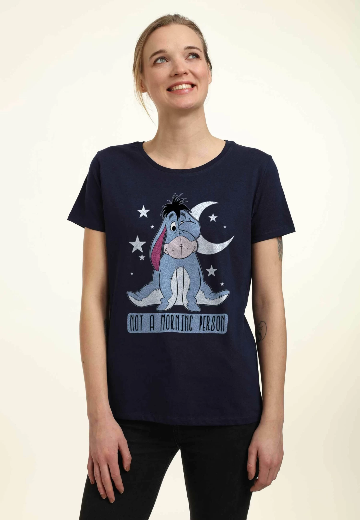 Disney Winnie The Pooh Eeyore Not Morning - T-Shirt Print - Navy Blue 3 Disney Winnie The Pooh Eeyore Not Morning - T-Shirt Print - Navy Blue