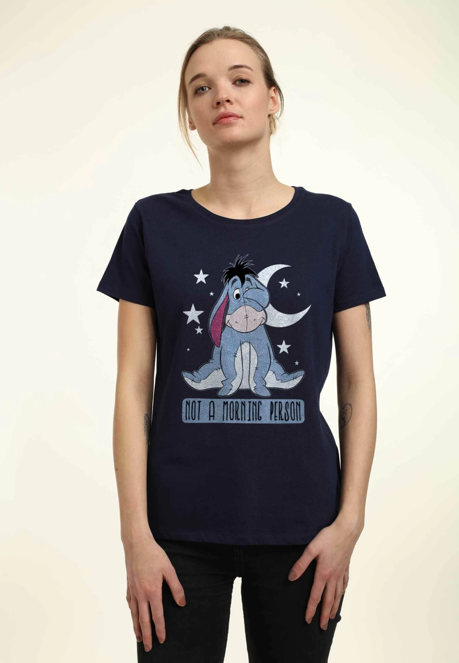Disney Winnie The Pooh Eeyore Not Morning - T-Shirt Print - Navy Blue 5 Disney Winnie The Pooh Eeyore Not Morning - T-Shirt Print - Navy Blue - Afbeelding 3