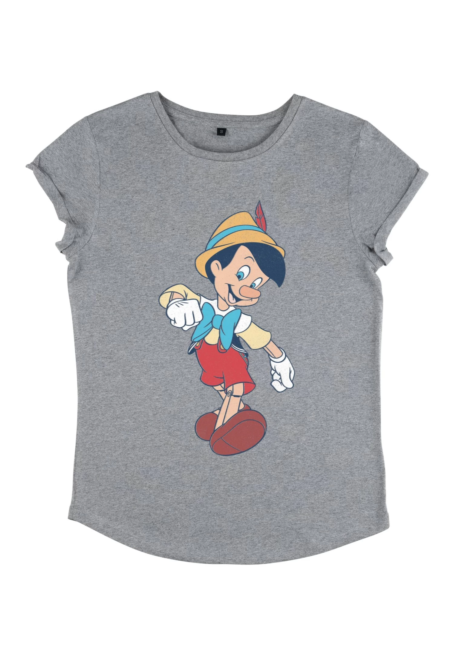 Disney Pinocchio Vintage Pinocchio - T-Shirt Print - Melange Grey 6 Disney Pinocchio Vintage Pinocchio - T-Shirt Print - Melange Grey - Afbeelding 4
