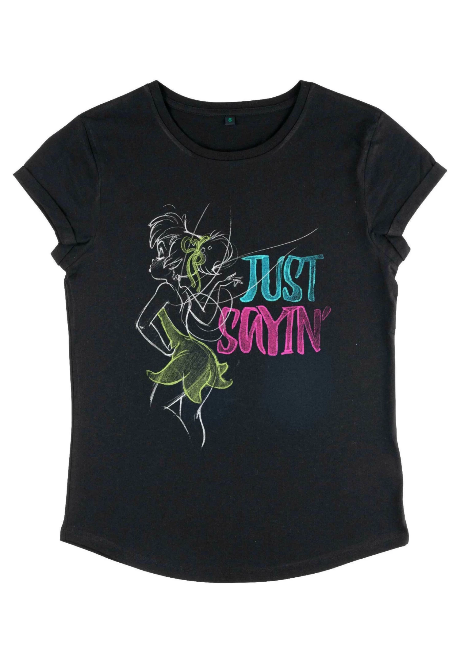Disney Peter Pan Just Sayin Tink - T-Shirt Print - Black 7 Disney Peter Pan Just Sayin Tink - T-Shirt Print - Black - Afbeelding 5