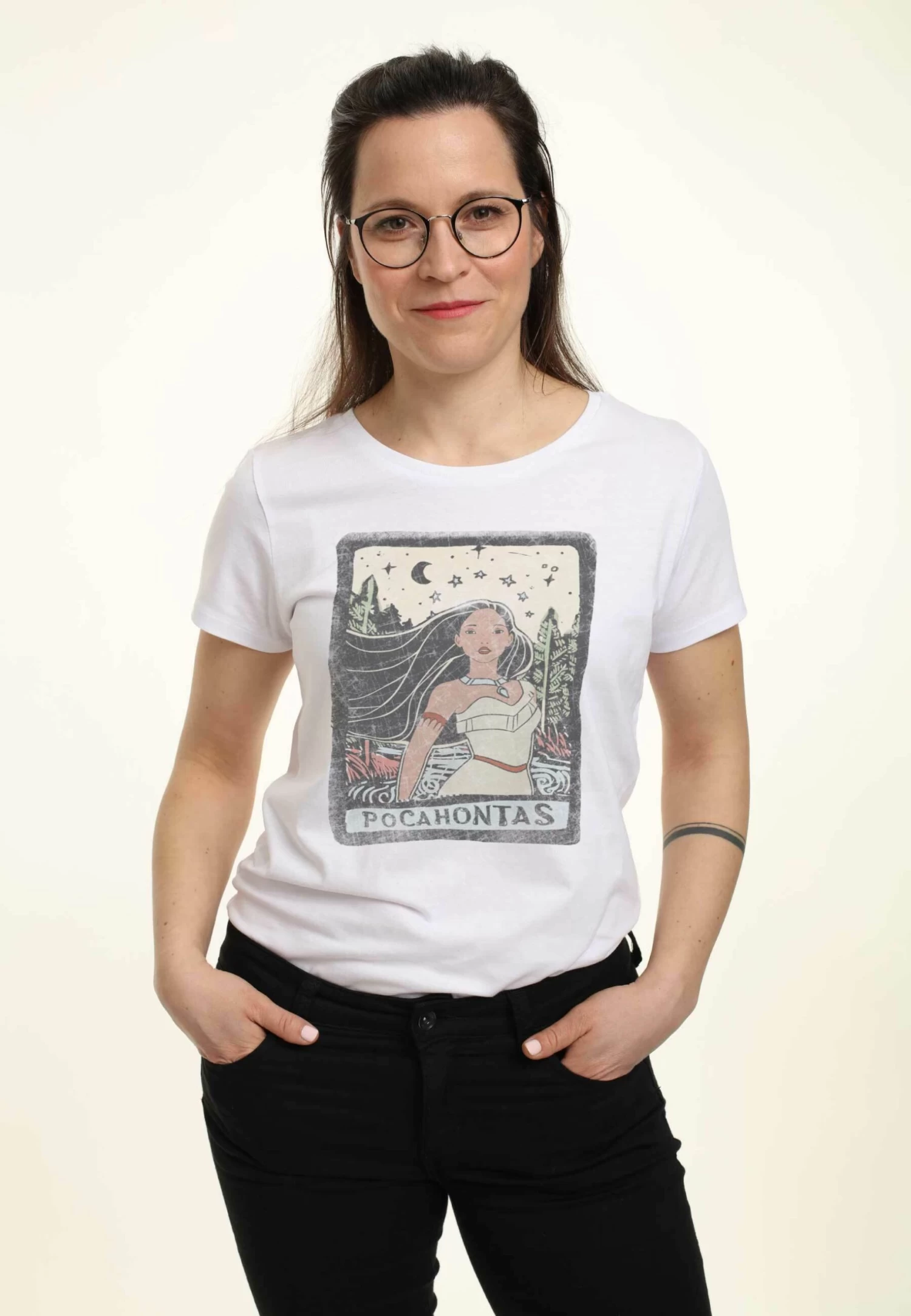 Disney Princess Pocahontas Block - T-Shirt Print - White 3 Disney Princess Pocahontas Block - T-Shirt Print - White