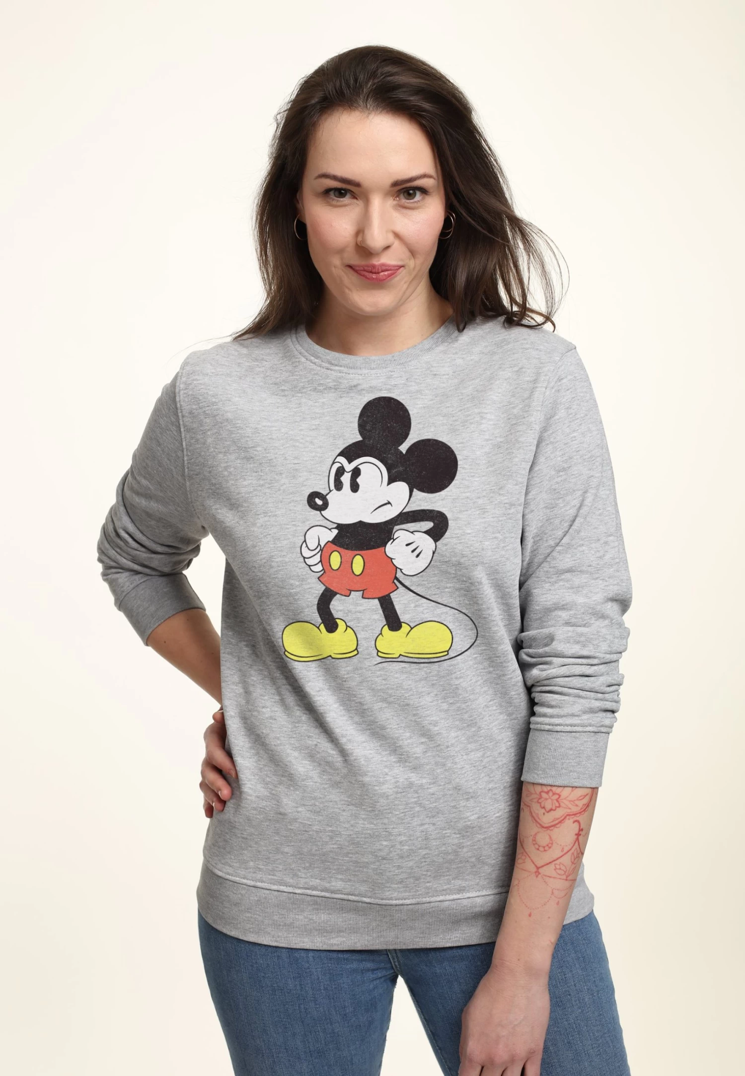 Disney Classic Mickey Mightiest Mouse - Sweater - Heather Grey 3 Disney Classic Mickey Mightiest Mouse - Sweater - Heather Grey