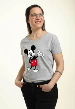 Disney Mickey Classic World Famous Mouse - T-Shirt Print - Heather Grey -Disney fc1a9b8ec0114480afa6a0e854fdd409