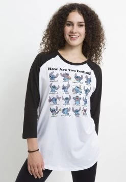 Disney Lilo Stitch Moods - Longsleeve - White Black -Disney fc898a4b93fc41d6a99fe0f684008d1e